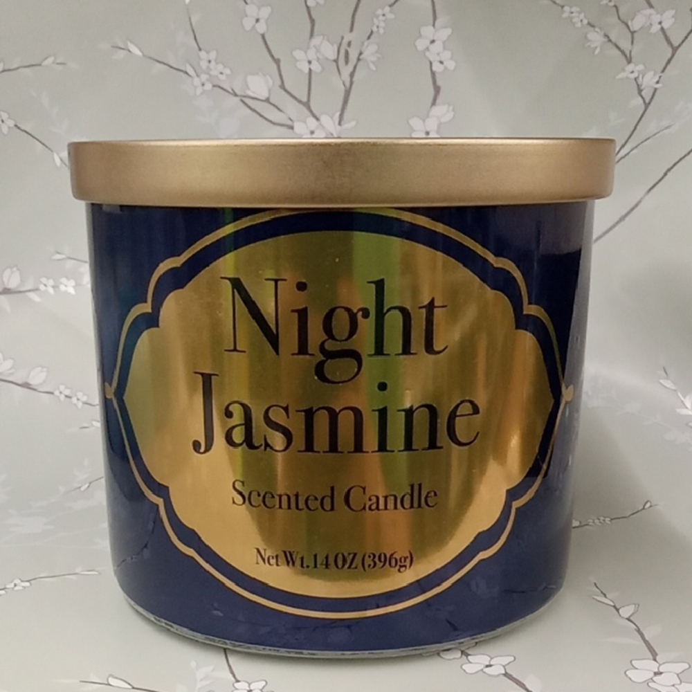 Night Jasmine Scented Candle - Blue and Gold